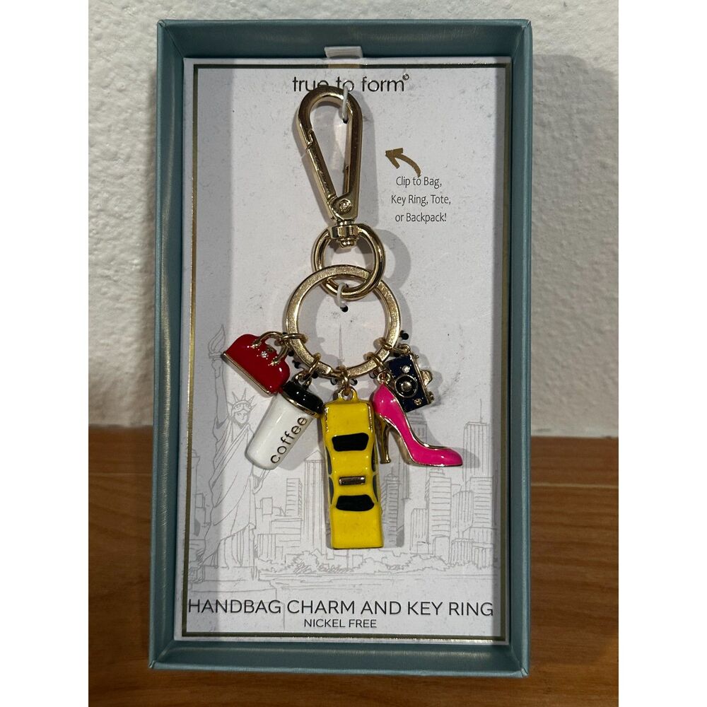 True to Form New York City Bag Charm and Key Ring NIB